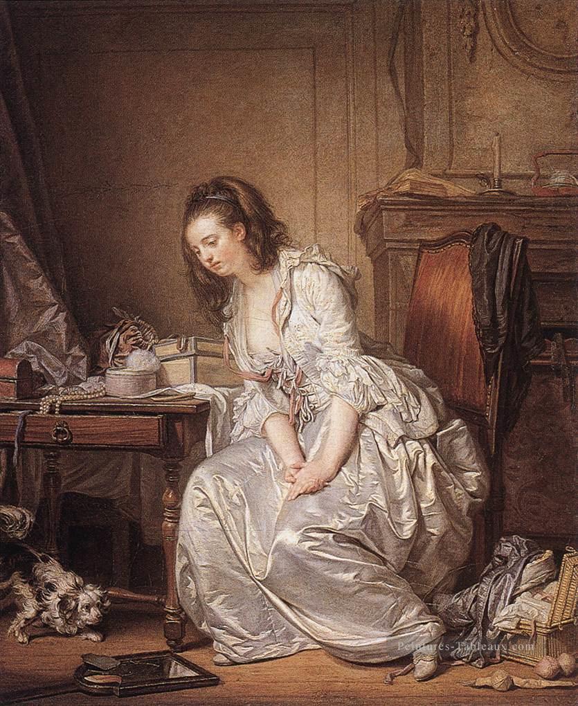 Le portrait de Broken Mirror Jean Baptiste Greuze Peintures à l'huile